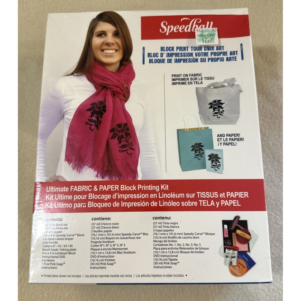 Speedball Art Products Ultimate Fabric & Paper Block Printing Craft Kit NEW